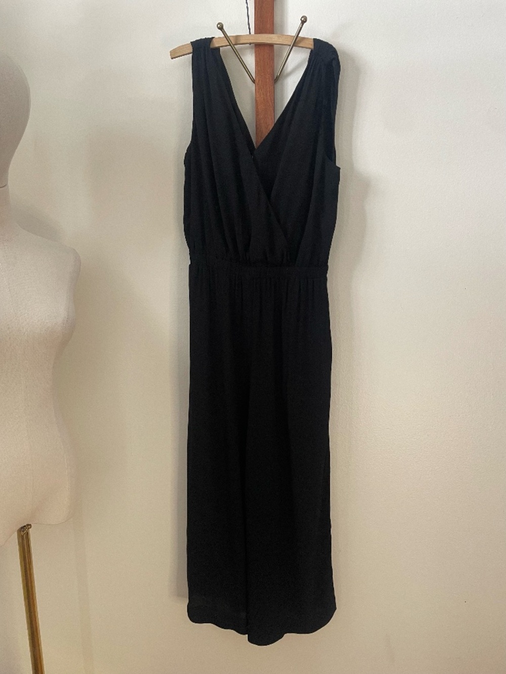 Madewell  Sleeveless Black Viscose Jumpsuit Black Size Small